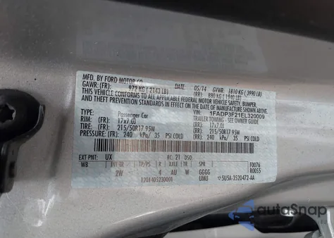 2014 Ford Focus Se z USA, uszkodzony, nr VIN 1FADP3F21EL320009